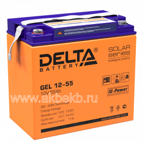 Аккумулятор Delta GEL 12-55 (12в 55ач)