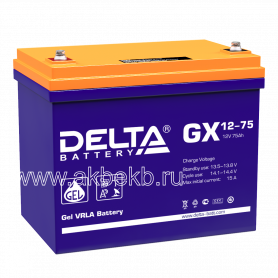 Аккумулятор Delta GX 12-75 Xpert (12в 75ач)